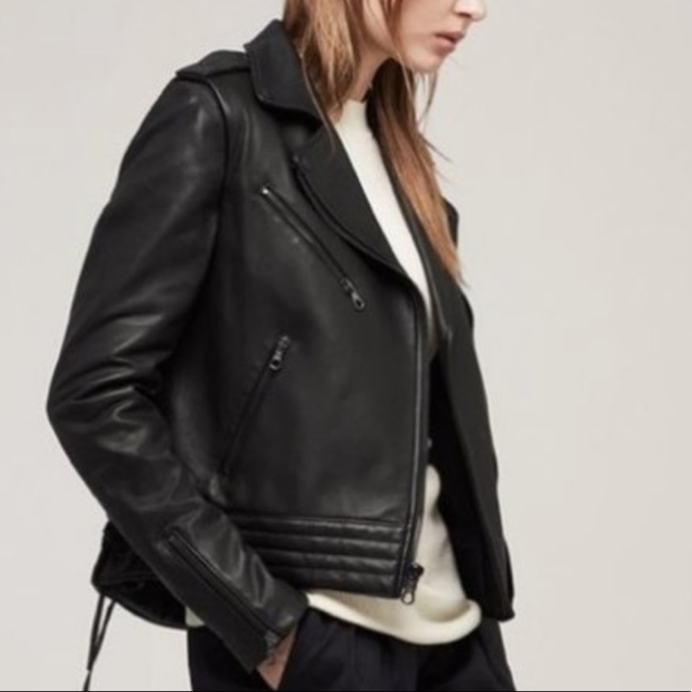 Rag & Bone Bowery Convertible Moto Lamb Leather Jacket